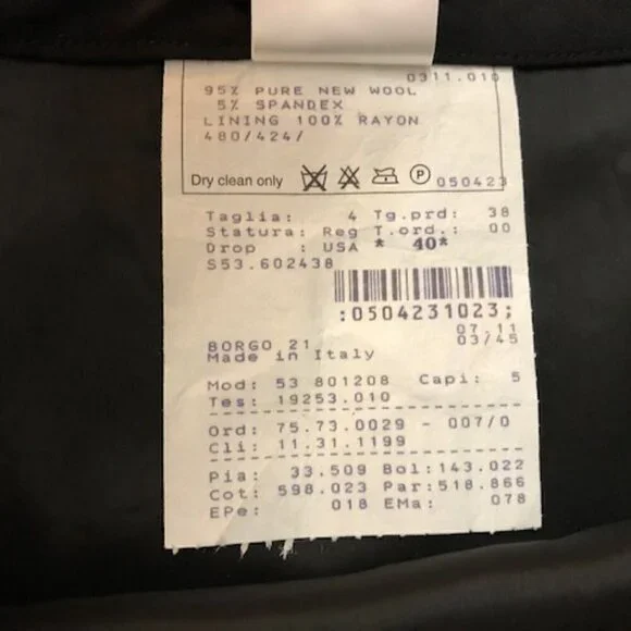 𝅺GIORGIO Armani Black Wool Pencil Skirt - Picture 5 of 5